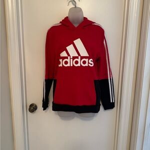 Adidas Red and Black Pullover Hoodie
